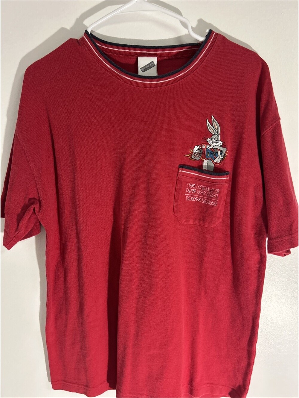 VINTAGE BUGS BUNNY TEE SHIRT SIZE LARGE 1999 WARNER BROTHERS RED